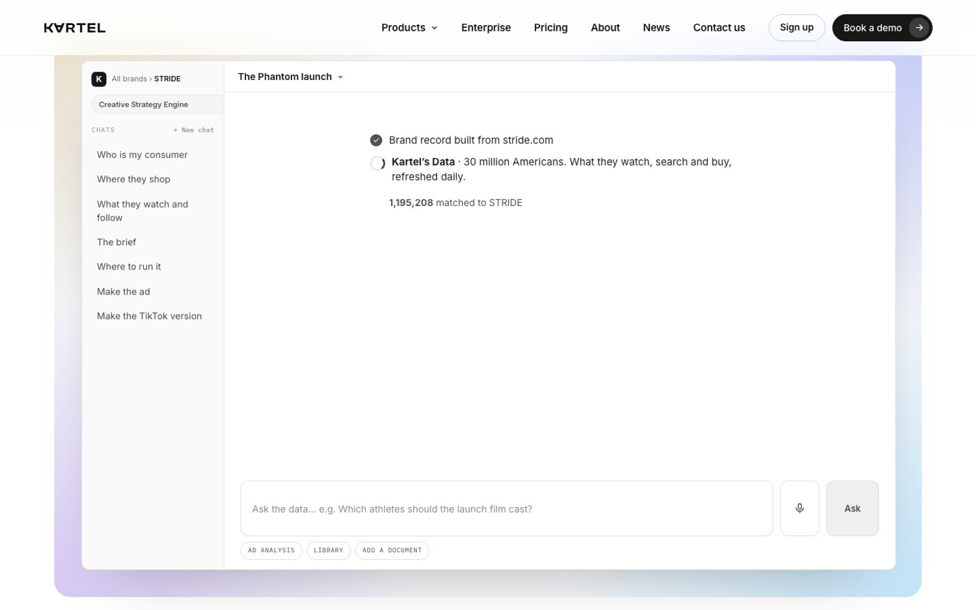 kartel.ai interactive product demo